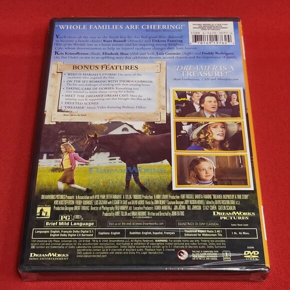 Dreamer Kurt Russell Dakota Fanning Sealed DVD 2006 - Picture 4 of 9
